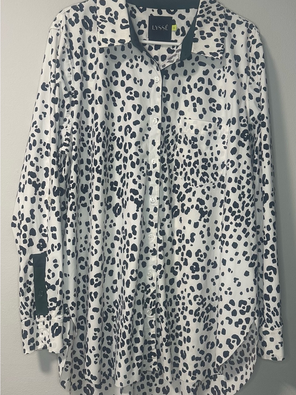 Lysse White Shirt with Black Leopard Spot Print